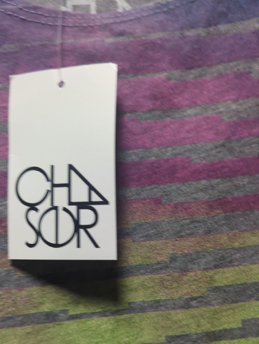 Chaser Striped Scoop Neck Tank Top - Green, Purple, Pink - Picture 3 of 7
